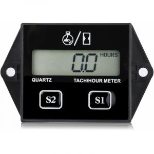 Prenfle - Jeffergarden Jauge de Tachymètre, Moteur Jauge de Tachymètre Numérique Compteur Horaire lcd Tach/Heure Gauge rpm Testeur pour 2/4 Course