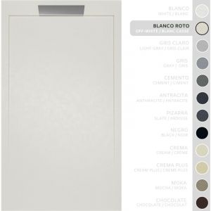 Soulbath - Receveur de Douche - Résine - Gel Coat - Texture Lisse/Pierre - blanc cassé - Antidérapant- 120X70 Extra plat 3cm- Conception Élégante