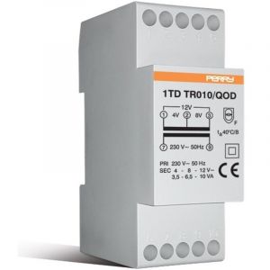 Transformateur Perry 10VA sorties 4-8-12V 2 din 1TDTR010/QOD