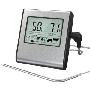 Thermom&egrave;tre alimentaire num&eacute;rique LCD, thermom&egrave;tre de cuisson pour viande avec sonde de temp&eacute;rature, thermom&egrave;tre num&eacute;rique pour four et barbecue.