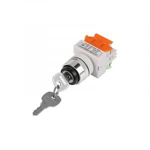 SNQ - Commutateur Rotatif à Clé à 2 Positions avec 2 Clés Interrupteur de Verrouillage pour Ouvrir Fermer le Circuit 220V