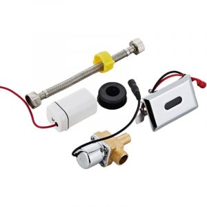 Vanne de chasse d'eau murale pour urinoir - Capteur d'urinoir enti&egrave;rement automatique - Infrarouge - &Eacute;lectrovanne de chasse d'eau - Contr&ocirc;le