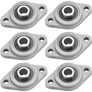 Mezheng - 6 pcs Palier Roulement en Alliage de Zinc et Acier 8mm KFL08 Palier à Bride Auto-Alignement Roulement Palier à Semelle Antirouille pour