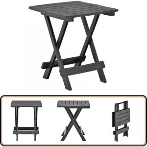 Vidaxl - Table pliable de jardin anthracite 45x43x50 cm plastique - Table De Jardin Pliante - Table De Bistro - Table En Plastique - Mobilier De