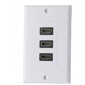 3 Port HDMI 2.0 Plaque murale Composant HDMI Composant Composite Audio Prise de montage murale, Support 4K 60Hz 1080P Parfait pour projecteur et