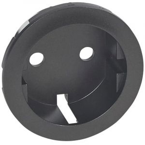 Enjoliveur C&eacute;liane pour prise de courant 2P+T &agrave; puits germanique finition graphite (067931)