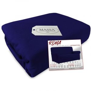 Housse de canap&eacute; universelle &eacute;lastiqu&eacute;e et r&eacute;sistante aux taches ROMA BLEU FONC&Eacute; 4 PLACES de cm. 180 &agrave; 270