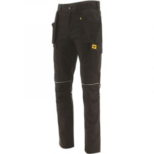 Caterpillar - Pantalon de travail avec poches genouill&egrave;res stretch imperm&eacute;able trade holister Noir 48