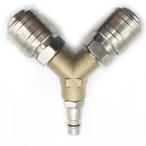 Raccord pour compresseur,Distributeur d'air Comprimé, Raccord dair Comprimé 1/4 Connecteur d'air Comprimé 3 voies à dégagement rapide avec