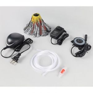 Kit de d&eacute;coration pour aquarium Volcan, multicolore avec lumi&egrave;re LED, pierre &agrave; air, accessoires pour aquarium, d&eacute;coration d'aquarium