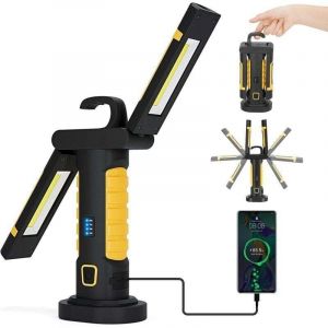 Lampe de Travail led Rechargeable Baladeuse led Mecanicien Lampe Travail Magnétique sans Fil avec Interrupteur Accroche usb pour Mécanique Auto