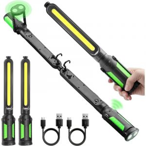 Lumi&egrave;re de travail rechargeable, lumi&egrave;re de travail sous capot &agrave; usage unique ou double avec aimant et capteur, lumi&egrave;re sans fil de capot de voiture