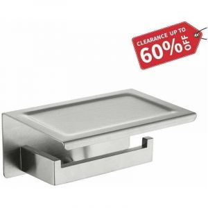 Porte Papier WC Porte Papier Toilette en Acier inoxydable , XU,D&eacute;vidoir Papier Toilettes Mural avec Support de T&eacute;l&eacute;phone Bross&eacute; - KZQ