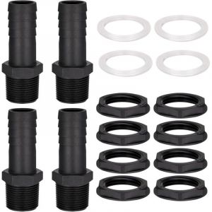 raccords traversants pour r&eacute;cup&eacute;rateur d'eau de pluie, avec embout de tuyau de 25 mm, pour r&eacute;cup&eacute;rateurs d'eau de pluie et r&eacute;servoirs d'eau.