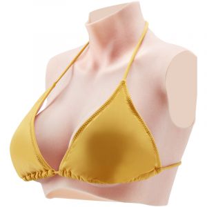 VEVOR Plastron en silicone, faux seins a decollete haut en bonnet D pour travestis, faux seins realistes remplis de silicone pour transgenre Cosplay