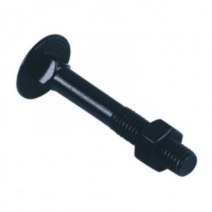 Boulon t&ecirc;te ronde coll&eacute; carr&eacute; (TRCC) Zingu&eacute; noir - 6 x 35 mm- Vendu par 200