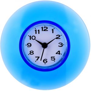 Eosnow Mini salle de bain cuisine miroir ventouse horloge murale douche &eacute;tanche Quartz horloges d&eacute;coration bleu