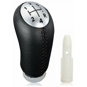 Pommeau de levier de vitesse manuel pour Renault Clio III 2005-09, Megane 2 Laguna 2003-09, cuir noir, avec adaptateur