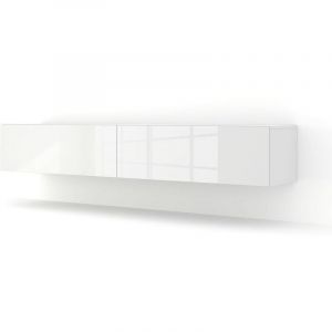 Bb-loisir - Meuble tv Mural blanc brillant 180x40x30 cm Bingo meuble Hi-fi sideboeard commode &agrave; suspendre