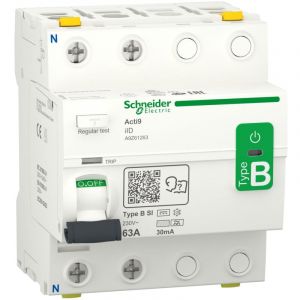 Schneider - Acti9 iID interrupteur différentiel 2P 63A 30mA type b si 230V A9Z61263