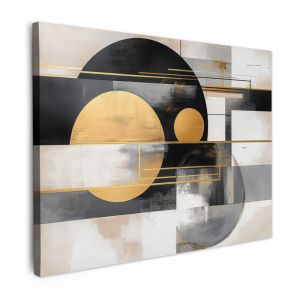 TABLEAU SUR TOILE Abstrait - Or - Argent - Formes - Esth&eacute;tique - Moderne Tableau D&eacute;coration Murale Salon Tableaux muraux 80x60 cm