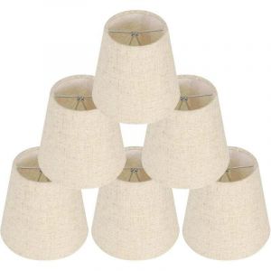 6 Pièces Abat-Jour pour Lampes de Table Lampe, abat jour clip, abat jour ,Remplacement Abat Jour en Lin Petits Abat Jour avec Clip pour Table de