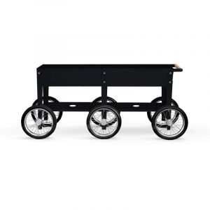 Garden Métal Lit surélevé Wheels Noir 186x50x80 cm - Herstera
