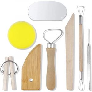 CCYKXA 8 Pi&egrave;ces Outils de Sculpture en C&eacute;ramique Outils de Sculpture Professionnels Kit de Sculpture en C&eacute;ramique pour D&eacute;butants Professionnels