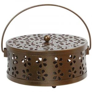 Porte-encens spirale anti-moustique classique porte-encens en métal pour usage extérieur (bronze antique) une pièce