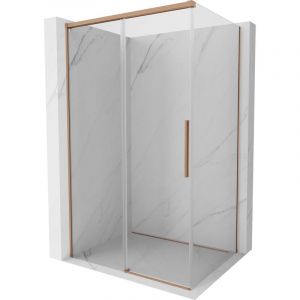 Mexen Rox cabine de douche coulissante 120 x 80 cm, transparent, cuivre brossé - 8C2-120-080-65-00