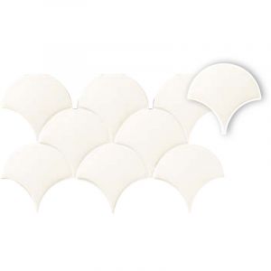 Carrelage mural fa&iuml;ence SQUAMA EVOLUTION - Gr&egrave;s c&eacute;rame - Format &eacute;caille (6 couleurs) Ecaille 12,7x6,2 cm f7f5ef - - bo&icirc;te de m2