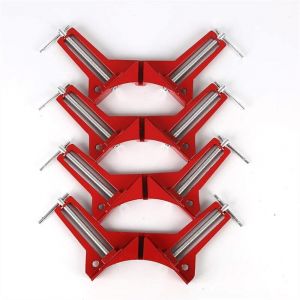 Serre-joint, Jeu de 4 Pinces &agrave; Angle Droit 90 degr&eacute;s pour le travail du bois, Ajustable pince &agrave; Onglet pour Cadre Photo, Aquarium, Meubles, Outils &agrave;