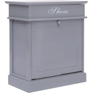 Meuble à chaussures, Armoire à chaussures, Meuble d'entrée gris 50 x 28 x 58 cm bois de paulownia pwfn90592 design in