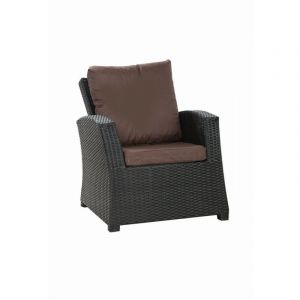 Coussins de fauteuil tress&eacute; en r&eacute;sine 56x52x7+56x50 2pcs Coussin de jardin marron Coussin de chaise ext&eacute;rieur avec dossier ensemble de salon rotin