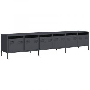 Meuble TV，Banc TV，Armoire TV anthracite 202x39x43,5 cm acier laminé à froid CFW943110