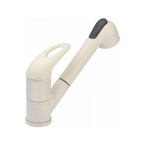 Itar - Mitigeur évier à bec haut orientable avec douchette - Décor : Blanc