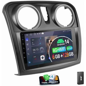 Pour Renault Dacia Duster Dokker Logan Sandero 6 + 128G APPLE Carplay autoradio Android 14 6+128G DAB