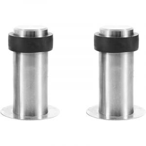 2 Pi&egrave;ces But&eacute;e De Porte Inox, Butoir De Porte Sol Noir, But&eacute;e De Porte Murale Inox, Bloc Porte Mural Et Sol, Arr&ecirc;t Porte Inox Noir, Butoir De Porte