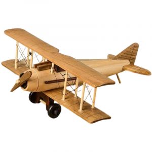 Maquette d'avion vintage en bois, ornement &agrave; suspendre pour la d&eacute;coration de chambre de gar&ccedil;on