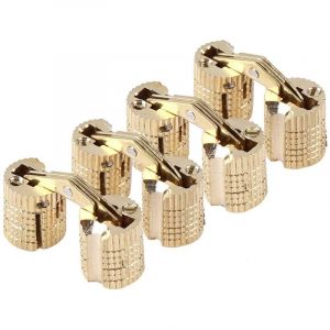 4 pièces/paquet en laiton caché - Charnière de baril Invisible en cuivre caché Charnières de meubles pour bricolage porte en bois boîtes cadeaux