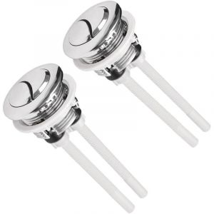 2X Boutons chasse d'eau universels 38mm, leviers de toilettes, bouton chasse eau de toilettes, bouton poussoir de chasse d'eau de toilettes &agrave; double