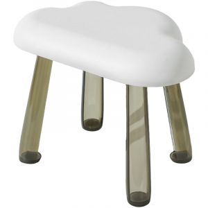 Tabouret pour enfants en forme de nuage, pied Transparent, tabouret en plastique d&eacute;licat, cadeau, d&eacute;coration de la maison, blanc