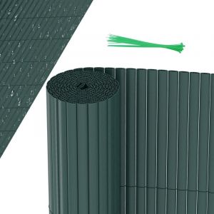 Swanew Canisse pvc, Brise Vue pour Jardin, Balcon et Terrasse, Occultant Cloture, Résistant aux Intempéries, Intimité,avec Serre-Câbles,Vert,90 x 300
