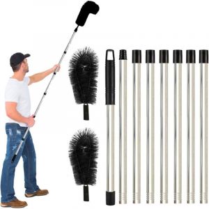 3,1 M Brosse Nettoyage Goutti&egrave;Re, Perche De Nettoyage Telescopique Brosse Telescopique Toiture avec Manche Extensible Balai T&eacute;Lescopique Toiture