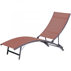 Lot de 2 Bains de soleil Bahia Terracotta 176x54.5xh 35/96 cm