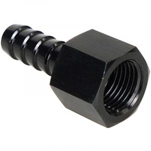 Raccord d'extrémité de tuyau pivotant droit 6AN, femelle anodisée en aluminium vers raccord cannelé de 3/8 pouces pour fluide de carburant, noir.