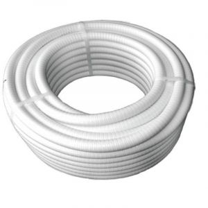 Tuyau PVC semi rigide Longueur 25M diam&egrave;tre 40mm ext&eacute;rieur Coloris Blanc souple diam int&eacute;rieur 34mm ZENLYS