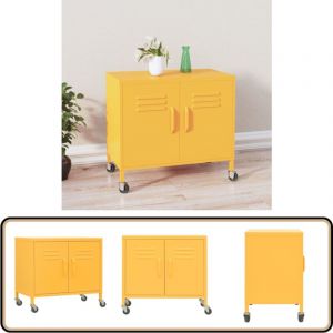 Armoire de rangement Jaune moutarde 60x35x56 cm Acier - Meuble De Rangement - Armoire De Rangement - Armoire Métallique - Meuble Jaune - Rangement