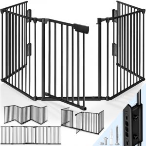 KIDUKU Grille de protection pour cheminée Baby Black - longueur 600 cm Barrière de sécurité pour poêle Parc pour bébé Protection de porte