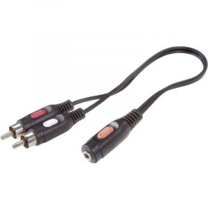 Speaka Professional - C&acirc;ble de raccordement SP-7870256 Cinch-RCA / Jack audio [2x Cinch-RCA m&acirc;le - 1x Jack femelle 3.5 mm